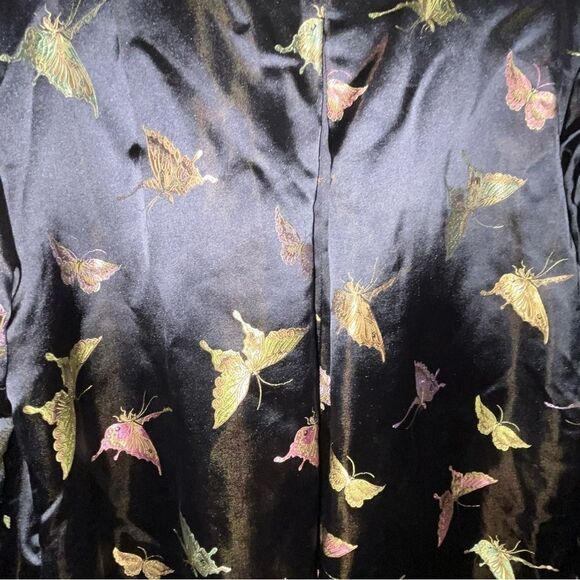 Women's Simone Chin Chin Butterfly Print Silk Kimono Blazer - Picture 8 of 8
